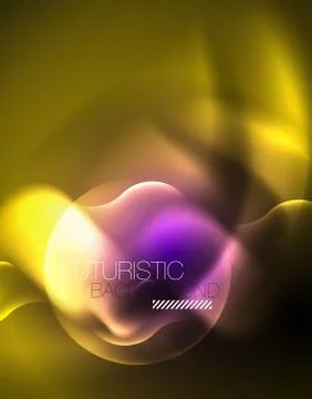 Shiny metallic neon waves vector design Illustrazione stock