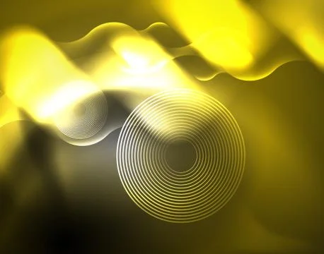 Shiny metallic neon waves vector design Illustrazione stock