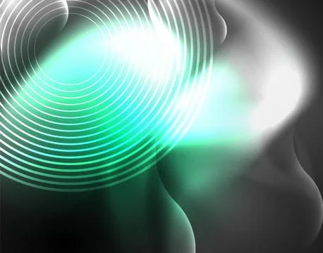 Shiny metallic neon waves vector design Illustrazione stock