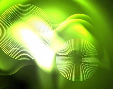 Shiny metallic neon waves vector design Illustrazione stock