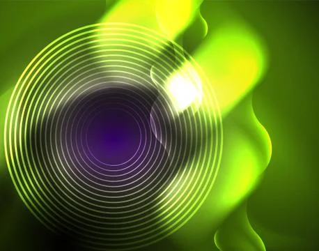 Shiny metallic neon waves vector design Illustrazione stock