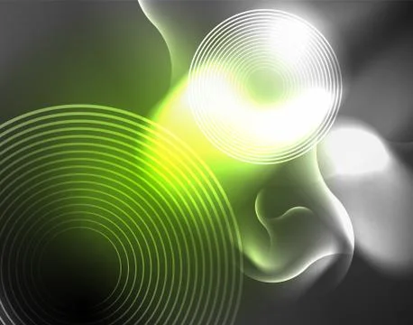 Shiny metallic neon waves vector design Illustrazione stock