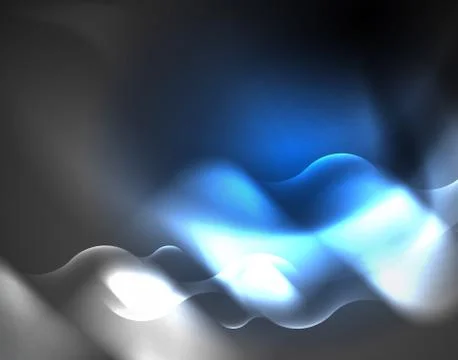 Shiny metallic neon waves vector design Illustrazione stock