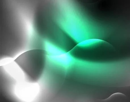Shiny metallic neon waves vector design Illustrazione stock
