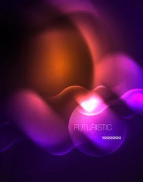 Shiny metallic neon waves vector design Illustrazione stock