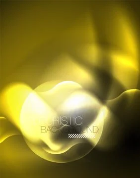Shiny metallic neon waves vector design Illustrazione stock