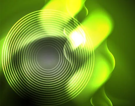 Shiny metallic neon waves vector design Illustrazione stock
