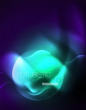 Shiny metallic neon waves vector design Illustrazione stock