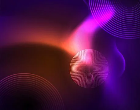 Shiny metallic neon waves vector design Illustrazione stock