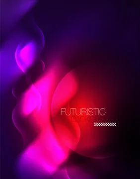 Shiny metallic neon waves vector design Illustrazione stock
