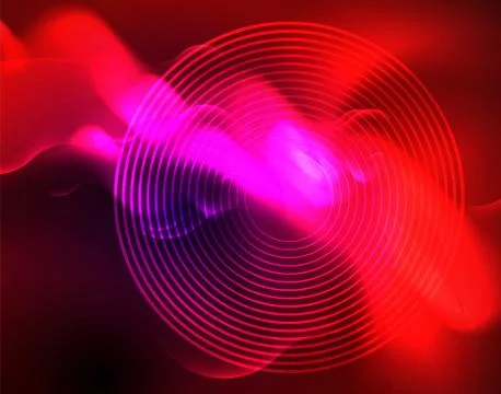 Shiny metallic neon waves vector design Illustrazione stock