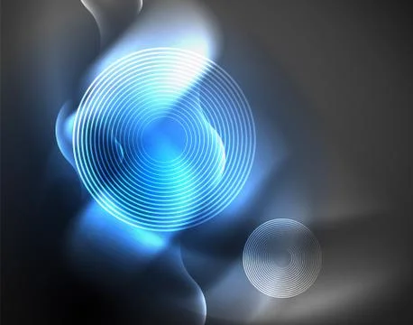Shiny metallic neon waves vector design Illustrazione stock