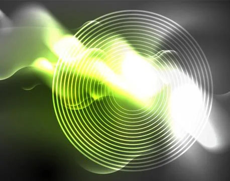 Shiny metallic neon waves vector design Illustrazione stock