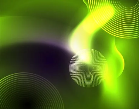 Shiny metallic neon waves vector design Illustrazione stock