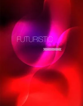 Shiny metallic neon waves vector design Illustrazione stock