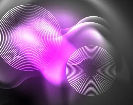 Shiny metallic neon waves vector design Illustrazione stock