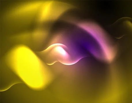 Shiny metallic neon waves vector design Illustrazione stock