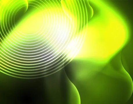 Shiny metallic neon waves vector design Illustrazione stock