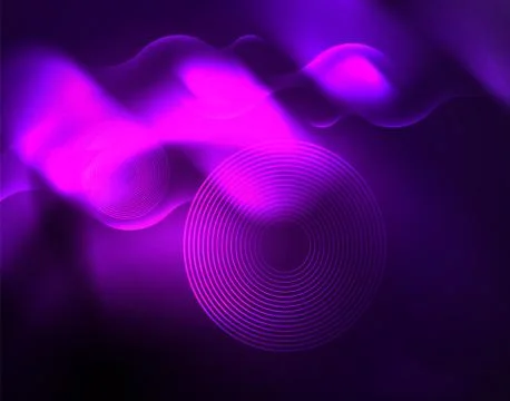Shiny metallic neon waves vector design Illustrazione stock