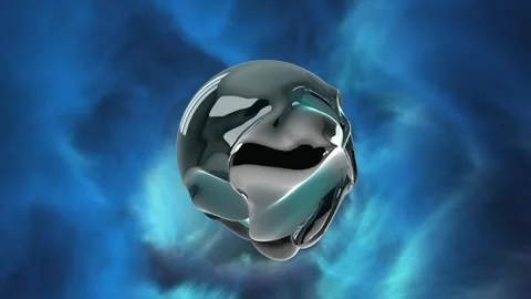 A shiny, metallic sphere floating in the air Video stock 270357943