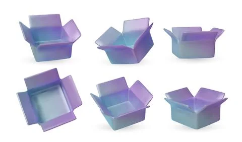 Shiny metallic violet packaging boxes collection, versatile for Christmas, New イラスト素材