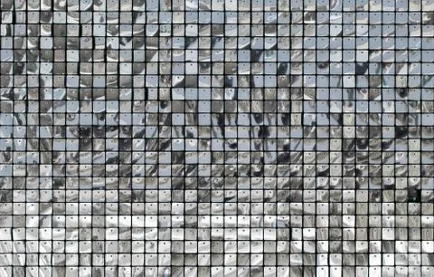 Shiny mirror silver squares Foto stock
