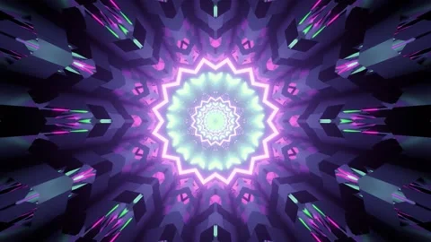 Shiny moving neon illumination of crystal shape 3d illustration Stock Footage 160540053