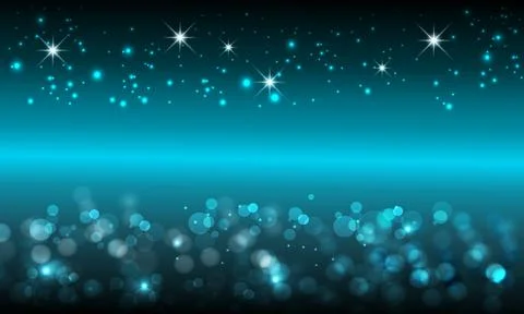 Shiny neon circles and bubbles, dark abstract background. Stock Illustration