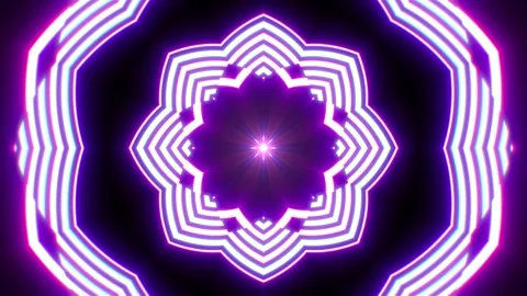 Shiny Neon Colored Flower Pattern Lights Background Loop Видео 339631308