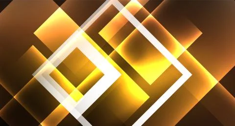 Shiny neon design square shape abstract background. Retro vector abstract design Stock Illustration