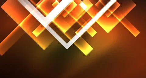 Shiny neon design square shape abstract background. Retro vector abstract design Stock Illustration