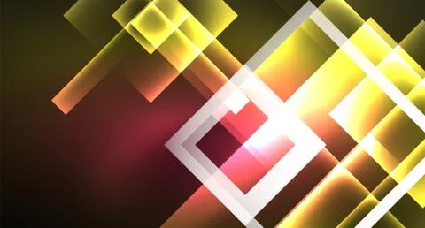 Shiny neon design square shape abstract background. Retro vector abstract design 스톡 일러스트