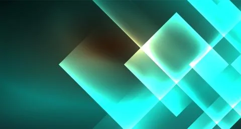 Shiny neon design square shape abstract background. Retro vector abstract design Stock Illustration