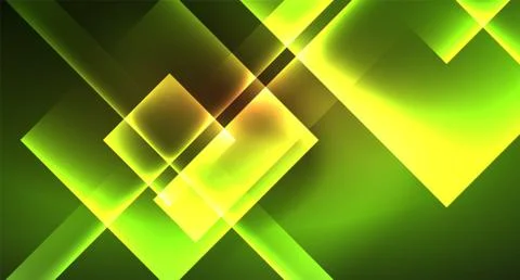 Shiny neon design square shape abstract background. Retro vector abstract design Stock Illustration