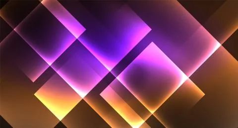 Shiny neon design square shape abstract background. Retro vector abstract design Stock Illustration