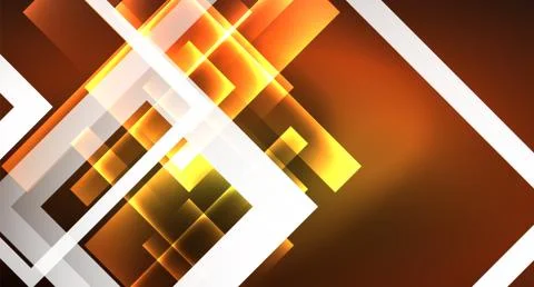 Shiny neon design square shape abstract background. Retro vector abstract design Stock Illustration