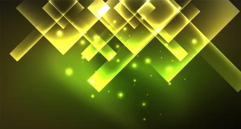 Shiny neon design square shape abstract background. Retro vector abstract design Stock Illustration