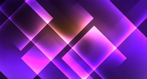 Shiny neon design square shape abstract background. Retro vector abstract design Stock Illustration
