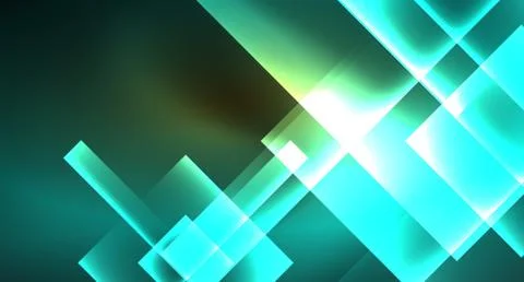 Shiny neon design square shape abstract background. Retro vector abstract design Stock Illustration