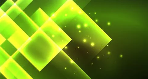 Shiny neon design square shape abstract background. Retro vector abstract design Stock Illustration