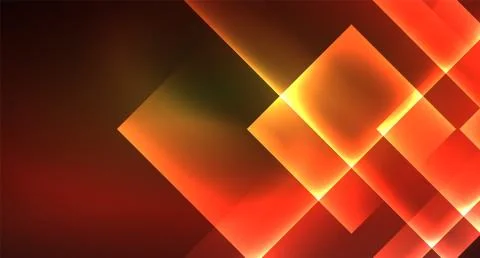 Shiny neon design square shape abstract background. Retro vector abstract design Stock Illustration