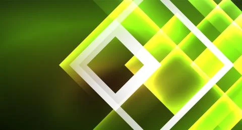 Shiny neon design square shape abstract background. Retro vector abstract design Stock Illustration