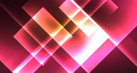 Shiny neon design square shape abstract background. Retro vector abstract design Stock Illustration
