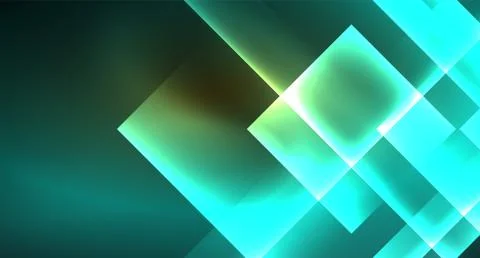 Shiny neon design square shape abstract background. Retro vector abstract design Stock Illustration