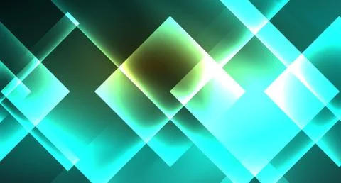 Shiny neon design square shape abstract background. Retro vector abstract design Stock Illustration