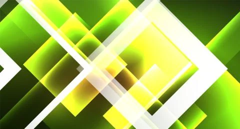 Shiny neon design square shape abstract background. Retro vector abstract design Stock Illustration