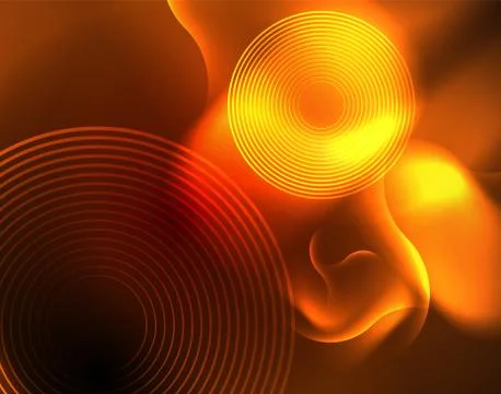 Shiny neon geometric waves template Stock Illustration