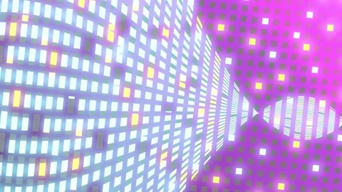 Shiny neon led panel, glowing squares pattern animation. Stock Footage 203833439
