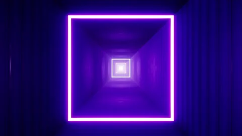 Shiny Neon Light in the Container Box Tunnel Stock Footage 201201702