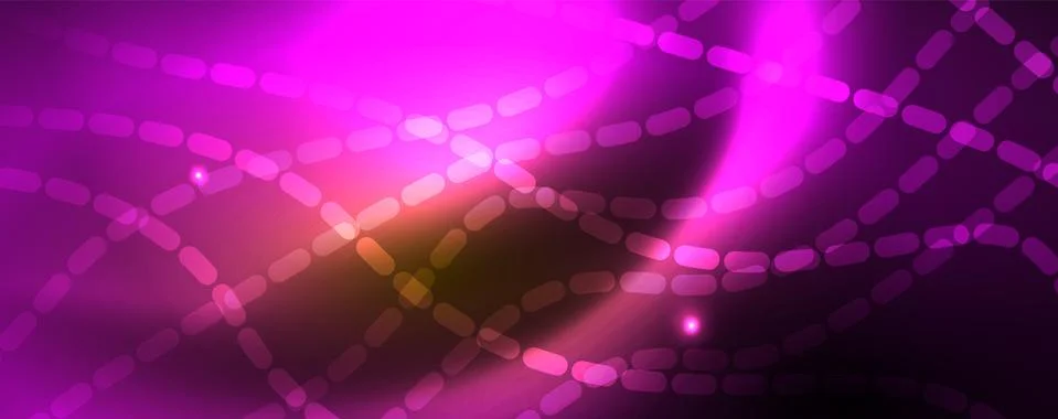 Shiny neon lines techno magic futuristic background, magic energy space light Illustrazione stock